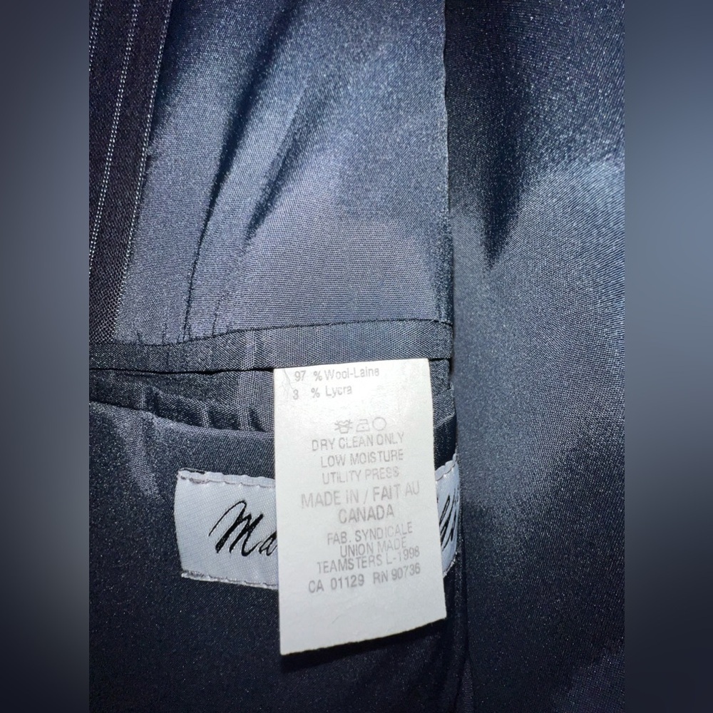 Vtg Ralph Lauren Men’s 46 Reg Navy Blue Pinstripe Sport Coat Suit Jacket 46R - Picture 8 of 12